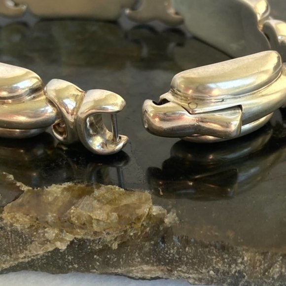 VTG Sterling Silver 925 Signed Bayanihan Modernist Panel Link Bracelet 7.25" 34g - Picture 6 of 16